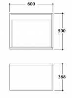Подвесная тумба Mari' MR3660 60x50x36,8 схема 2