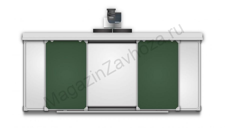 Рельсовая система 4000x1500(2000x1500) комби (боковые: мел, центр: маркер)