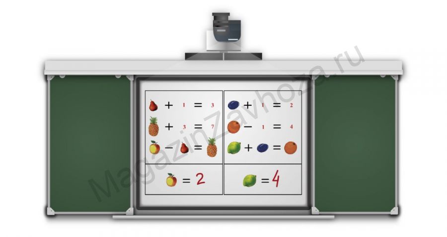 Рельсовая система 3600x1200(1800x1200) меловая