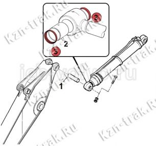 Уплотнение в ушко штока г/цилиндра рукояти (поз-3) [LAU0130] для JCB JS220 (200, 210) 
