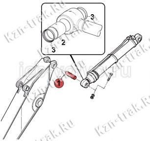 Палец крепления г/цилиндра рукояти к рукояти [KBV0736] для JCB JS240 