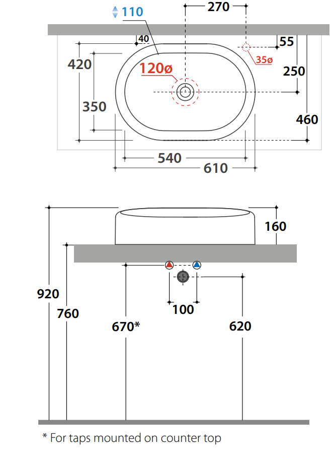 Наклодная раковина Globo  Lalita LT061 61 x 42 ФОТО