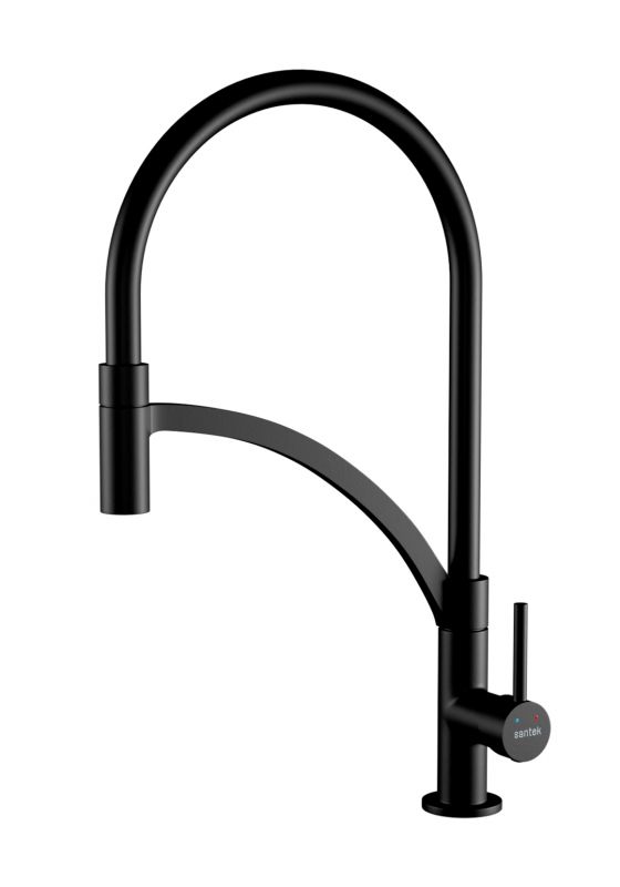 Смеситель Santek Брукс для кухни, гибкий излив, черный WH5A45013N001