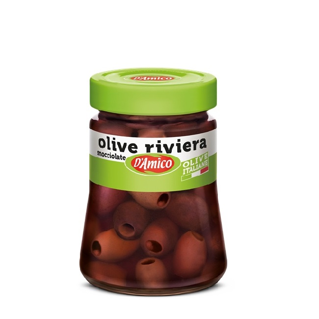 Оливки леччино без косточек 290 г, Olive leccino snocciolate D'Amico 290 gr