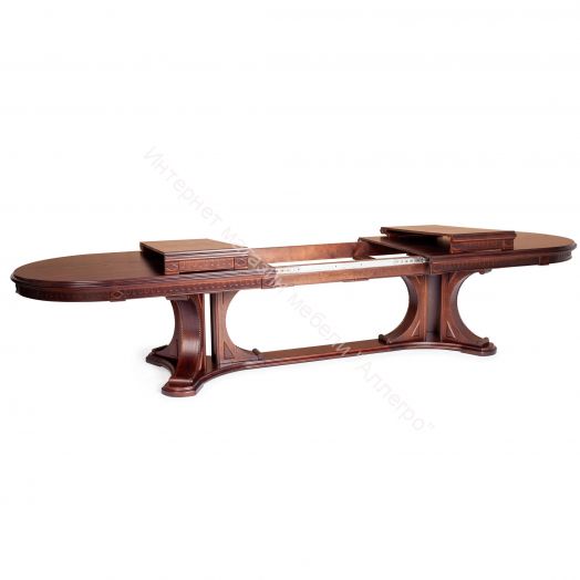 Стол VERSAL овальный бук, мдф, 300 (350/400) х 110 х 78 см, Tobacco