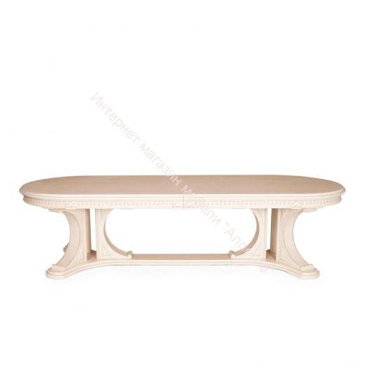 Стол VERSAL овальный бук, мдф, 300 (350/400) х 110 х 78 см, бежевый патина