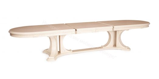 Стол VERSAL овальный бук, мдф, 300 (350/400) х 110 х 78 см, бежевый патина