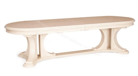 Стол VERSAL овальный бук, мдф, 300 (350/400) х 110 х 78 см, бежевый патина