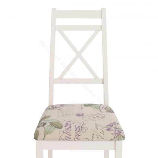 Стул Picasso ( PC-SC ) дерево гевея, 45х53х97см, ivory white (слоновая кость 2-5), Ткань Прованс № 13