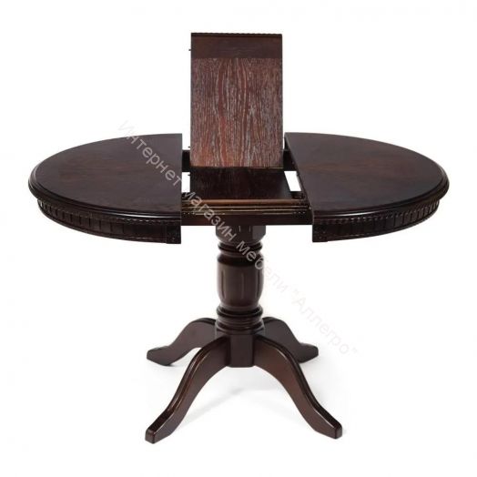 Стол STEFANO круглый бук, мдф, D90+30x77см, Tobacco