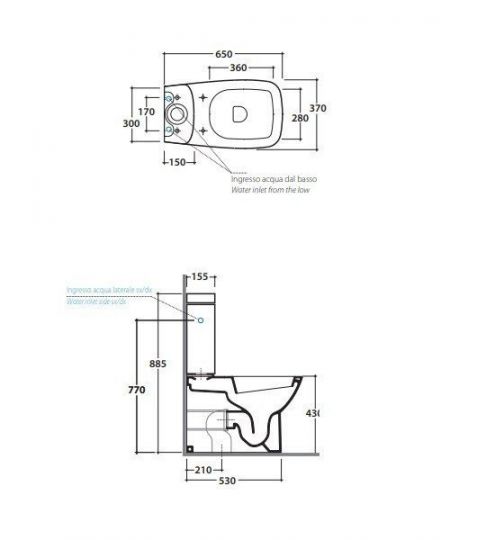 Бачок Globo Daily DA022 для унитаза DA003 схема 2 Бачок Globo Daily DA022 для унитаза DA003 схема 2