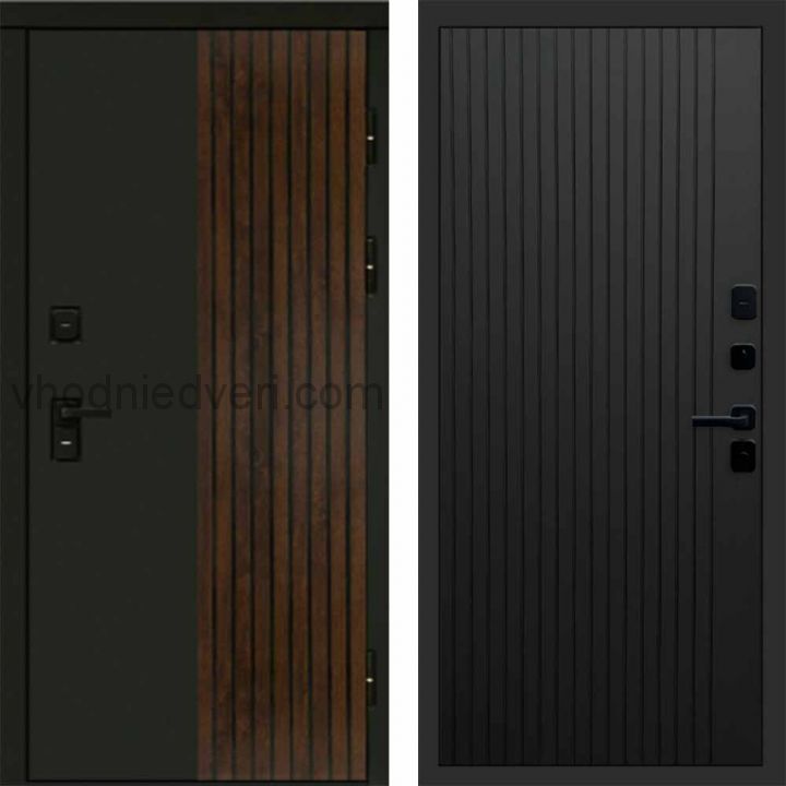 Входная дверь Termo-door Премиум винорит Форт Дуб с терморазрывом - FLAT Черный кварц