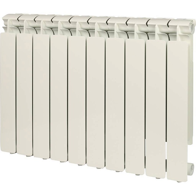 Алюминиевый радиатор STOUT Bravo 350 4-12 секций боковое подключение RAL9010