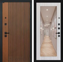 Входная дверь Лабиринт STORM - Зеркало 18 Сандал белый