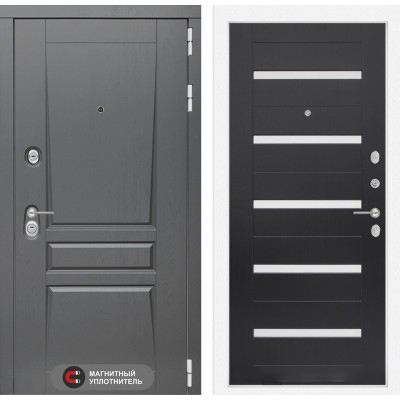 Входная дверь Лабиринт PLATINUM - 01 Венге стекло белое