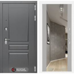 Входная дверь Лабиринт PLATINUM - Зеркало максимум Грей софт