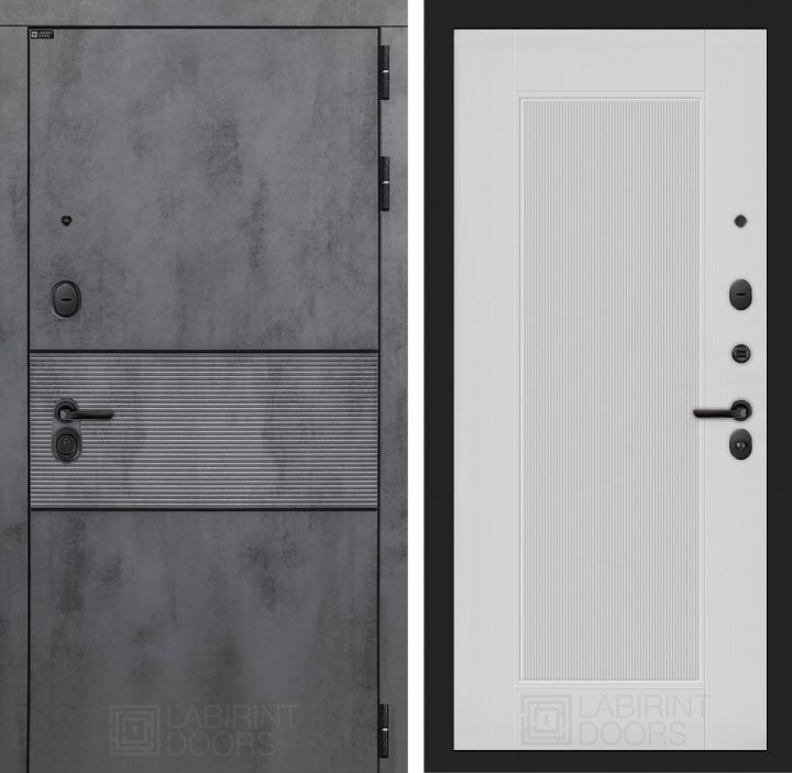 Входная дверь Лабиринт INFINITY - 30 Белый софт рельеф