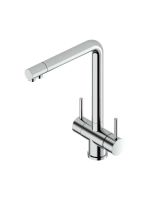 Смеситель для кухонной мойки Quadro design Idealaqua Inox 355 CR с краном для фильтра схема 1