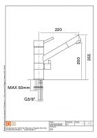 Кухонный смеситель Quadro design Idealaqua Inox 271 прямой поворотный излив схема 3