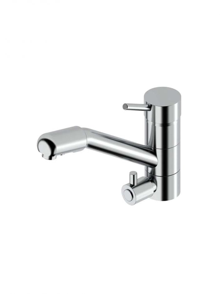 Кухонный смеситель Quadro design Idealaqua Inox 128KG поворотный излив