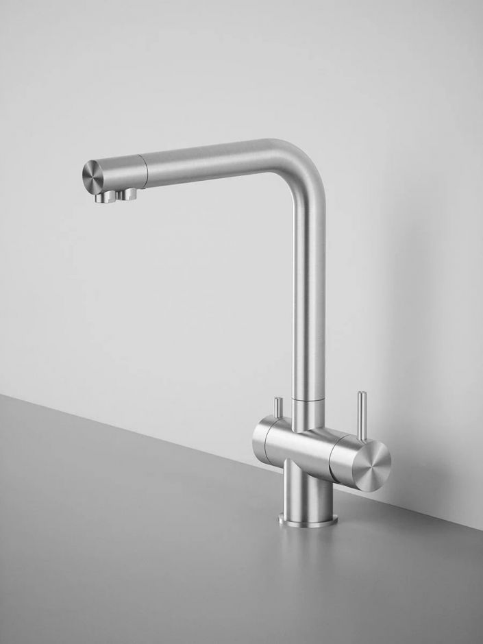 Смеситель для кухонной мойки Quadro design Idealaqua Inox 383 с краном для фильтра ФОТО
