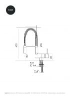 Кухонный смеситель Quadro design Kitchen Brass 137/1 CR для мойки под окном схема 2 Кухонный смеситель Quadro design Kitchen Brass 137/1 CR для мойки под окном схема 2