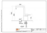 Кухонный смеситель Quadro design Kitchen Brass 95 схема 3