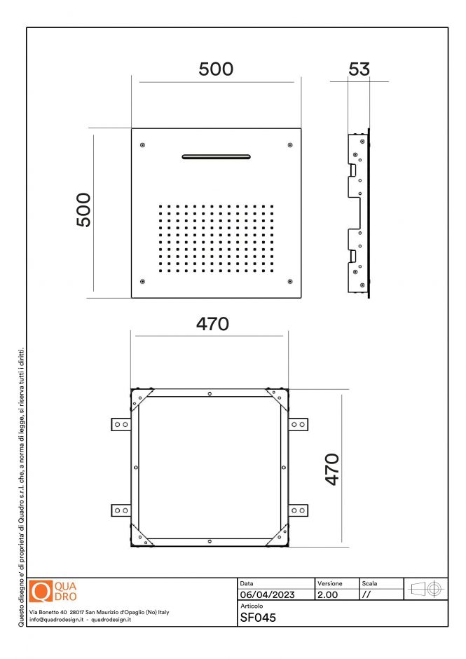 Верхний душ Quadro design Shower SF045 квадратная лейка ФОТО