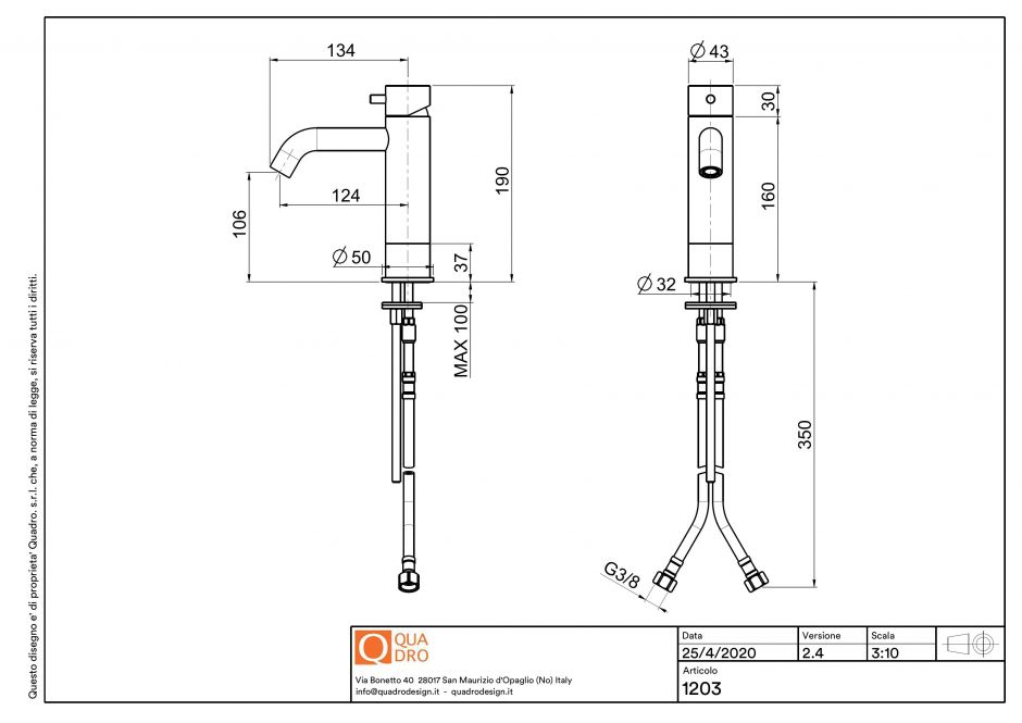 Смеситель для раковины Quadro design Source 12 03 ФОТО