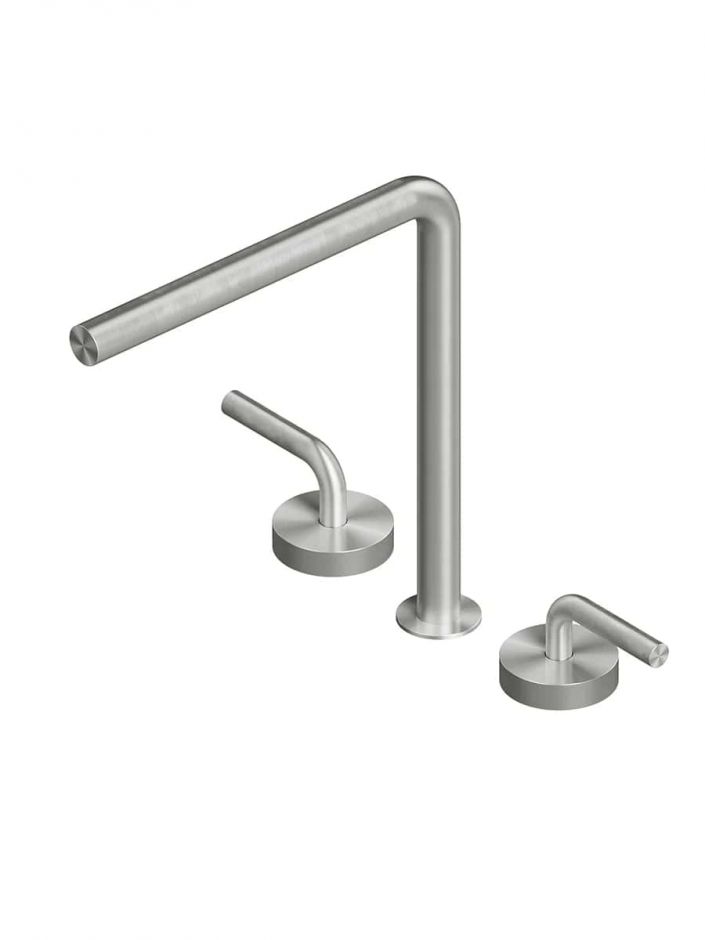 Смеситель для раковины Quadro design Levo 14 32V AS три отверстия высокий