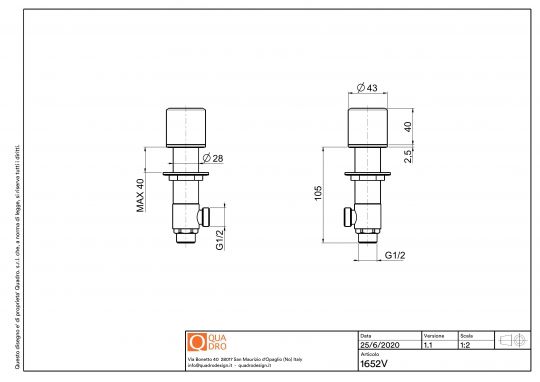 Вентили встраиваемого смесителя Quadro design Stereo 16 52V схема 5