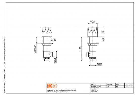 Вентили встраиваемого смесителя Quadro design HB 15 52V AS схема 2 Вентили встраиваемого смесителя Quadro design HB 15 52V AS схема 2