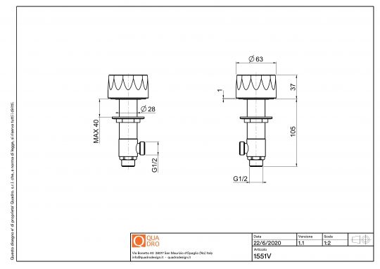 Вентили встраиваемого смесителя Quadro design HB 15 51V AS схема 2