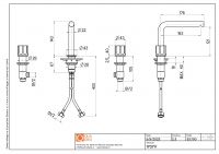 Смеситель для раковины Quadro design Modo 17 07V на три отверстия схема 2
