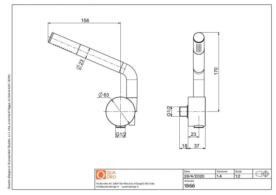 Ручной душ Quadro design Q 18 66 23 мм ФОТО