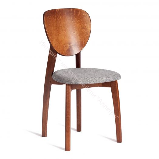 Стул DIAMANTE мягкое сидение бук, 42x42x85см, коричневый, ткань wool dimgrey, серый