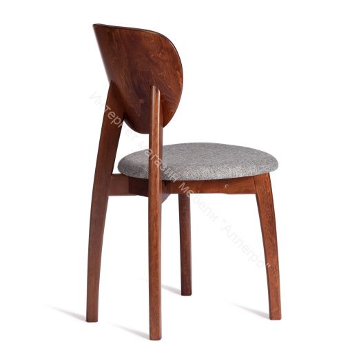 Стул DIAMANTE мягкое сидение бук, 42x42x85см, коричневый, ткань wool dimgrey, серый