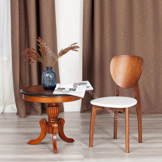 Стул DIAMANTE жесткое сидение бук, 42 х 42 х 85 см, коричневый / белый