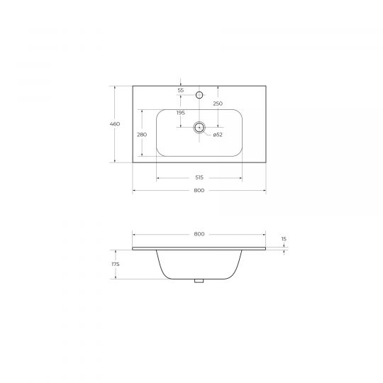 Керамическая раковина Cezares CZR-NAT, глубина 46 см схема 4