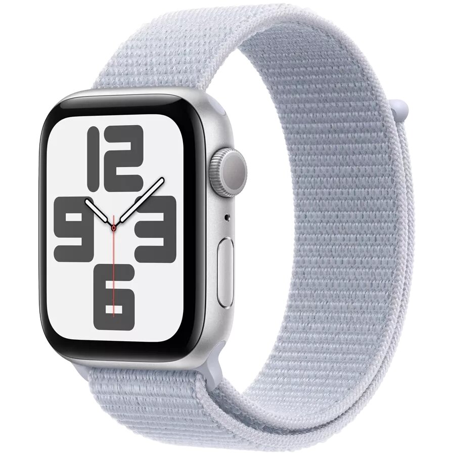 Apple Watch SE Gen2 (2024) GPS 40mm Silver Aluminium Case with Blue Cloud Sport Loop (MXEE3QI/A)