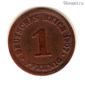 Германия 1 пфенниг 1907 D