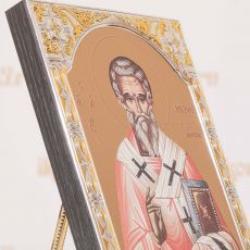Икона Мирон Критский в серебряном окладе (14х18см)