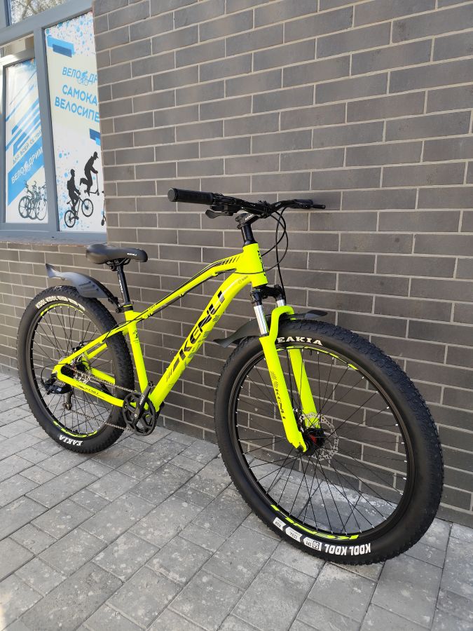 Велосипед полуфет 29"  3.0" алюминиевый 8 скоростей Kenli YEL