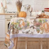 Скатерть Этель «Уютные коты», 220×147 см, 100% хлопок, саржа 190 г/м²