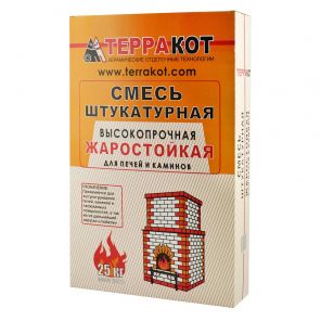 Смесь кладочная "ТЕРРАКОТ" ГЛИНО-ШАМОТНАЯ жаростойкая 20 кг.