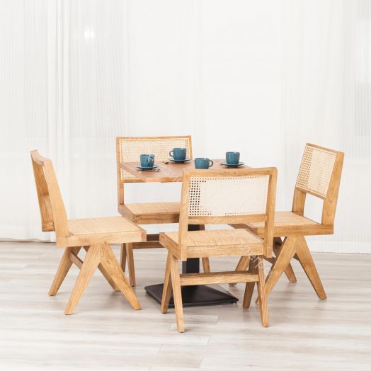 Стул LOKI дерево вяз/ротанг, 51х44х86 см, Груша (№3)