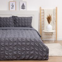 Постельное бельё LoveLife евро Texture: dark gray, 200х217см,230х240см,50х70см-2шт, микрофибра, 110 г/м2