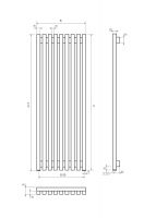Полотенцесушитель водяной Broner MOOT V 10 1600.480 профиль 30х30 10 секций 480 мм схема 4