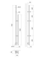 Полотенцесушитель электрический Broner Bruno Due BRD.094.170.0000 вертикальный 170 см схема 3