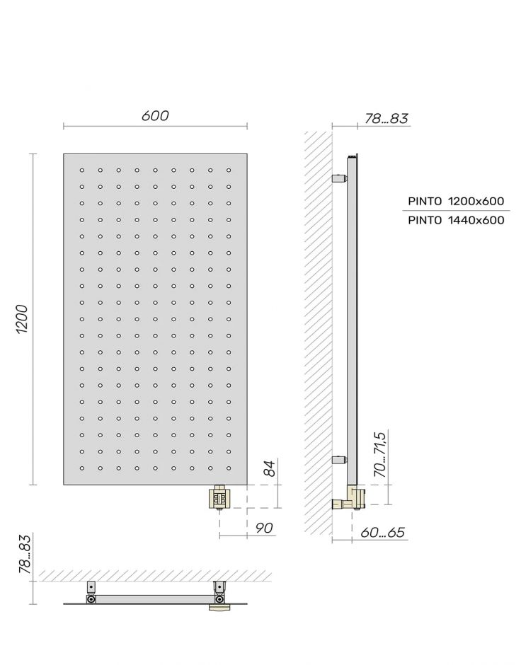 Полотенцесушитель электрический Broner Pinto ALT.EL.060.150.0000.R дизайнерский 600 мм ФОТО
